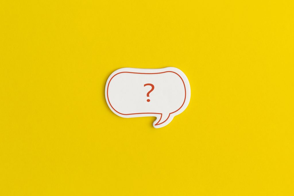 Teach you question mark speech bubble